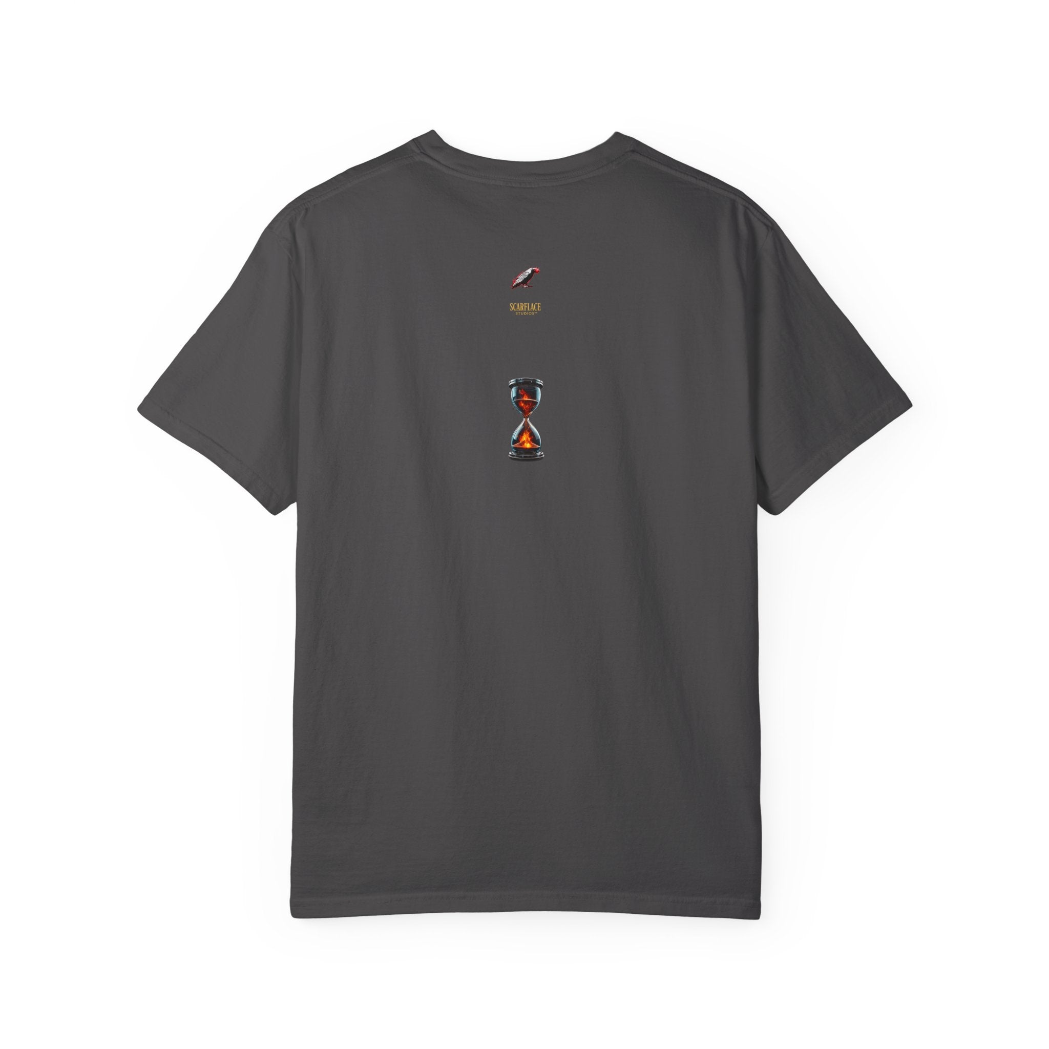 Say Hello To Time Hourglass Graphic T-Shirt — "The Only Conceivable Consistency Is Time" Printify