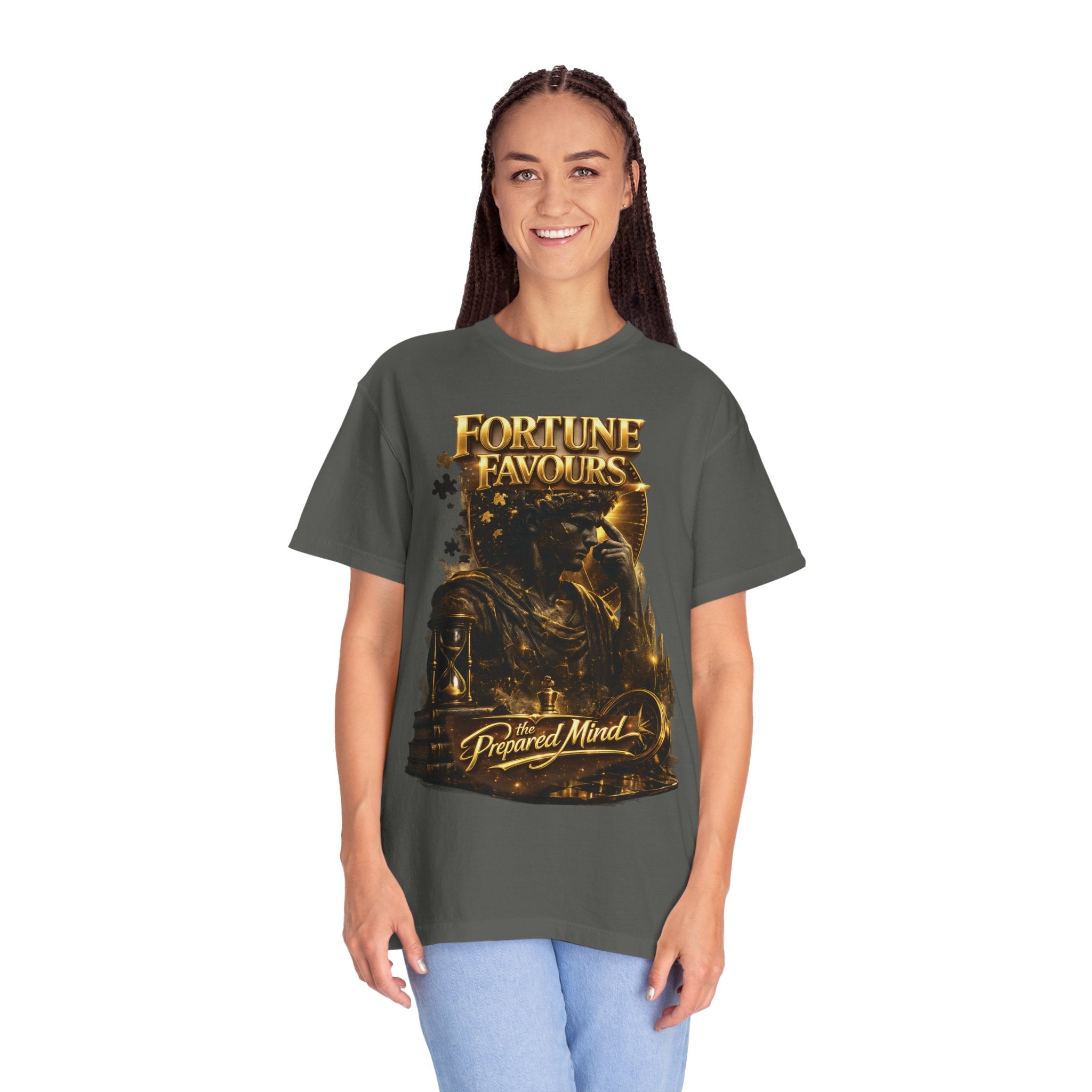 Fortune Favours Prepared Mind T-Shirt — Medieval Knight Graphic Tee Printify
