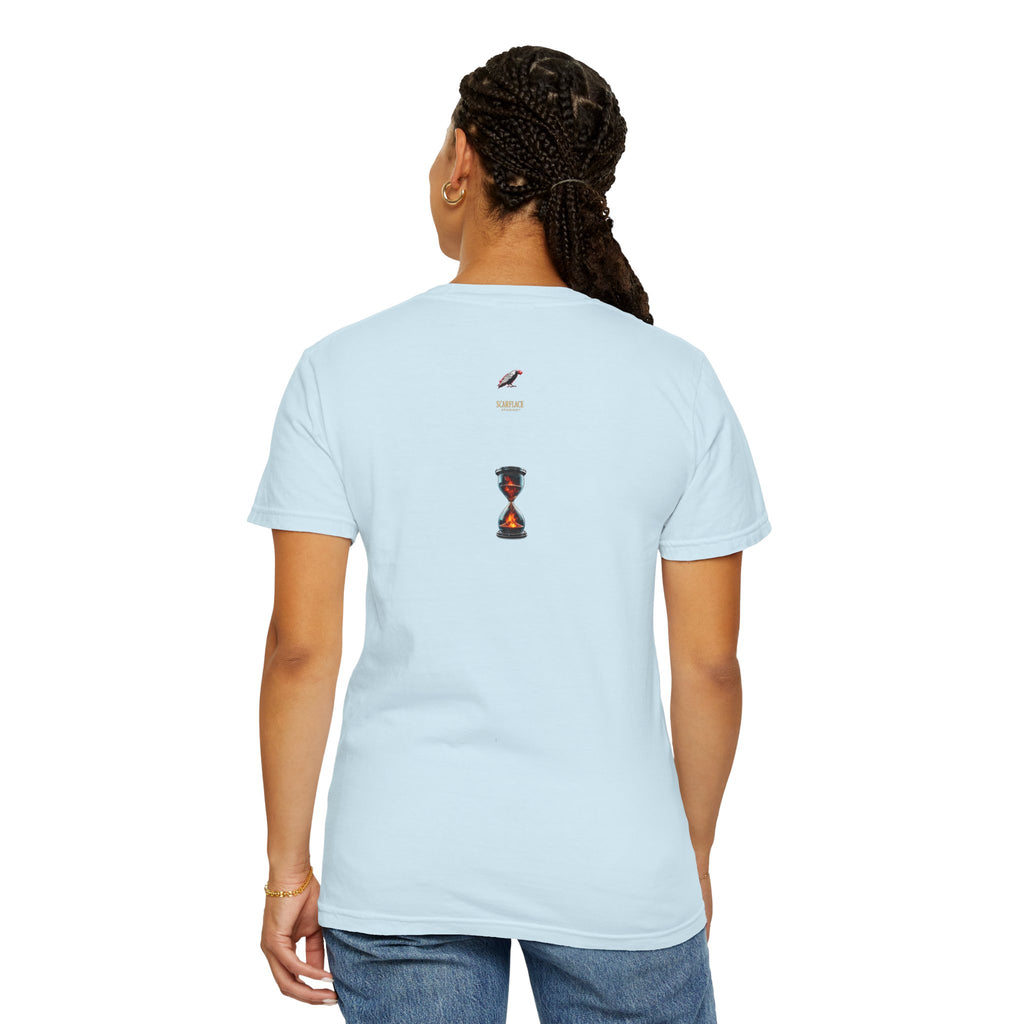 Say Hello To Time Hourglass Graphic T-Shirt — "The Only Conceivable Consistency Is Time" Printify