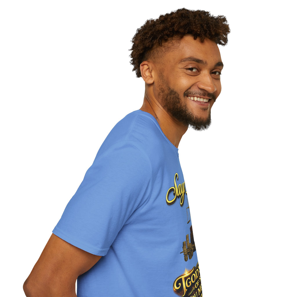 T-Shirt — "Say Hello" Money & Faith Graphic Tee (God's Way You Make Too Much Money) Printify