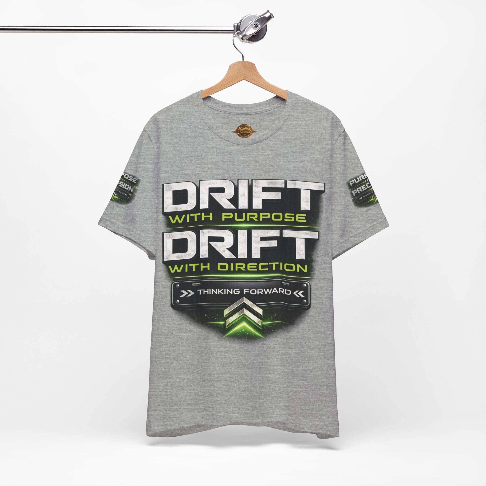 Drift With Direction Graphic Tee — 'Drift with Purpose / Thinking Forward' Racing T-Shirt Printify