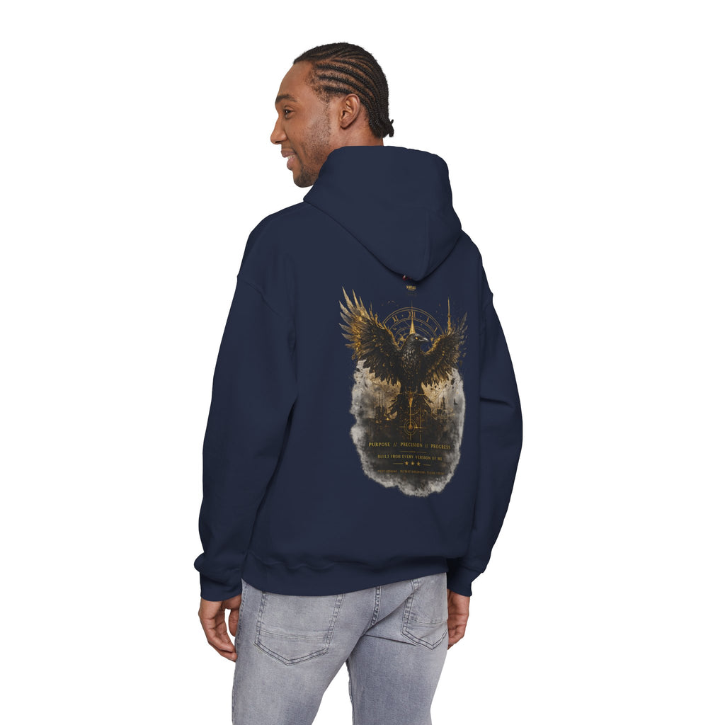 Inspirational Hoodie – “Never Letting Regret Your Past” Motivational City Night Sweatshirt Printify
