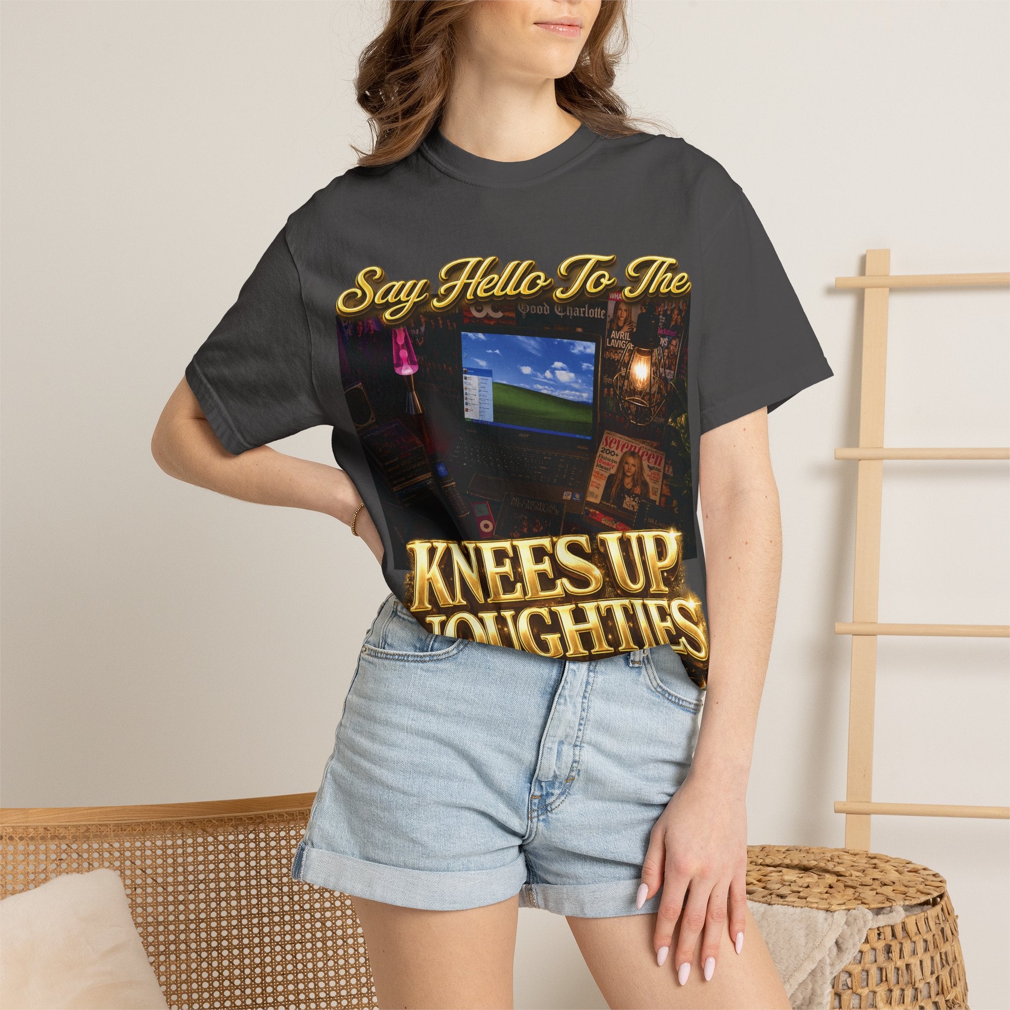 Knees Up Noughties Graphic T-Shirt — Retro MySpace Throwback Tee Printify