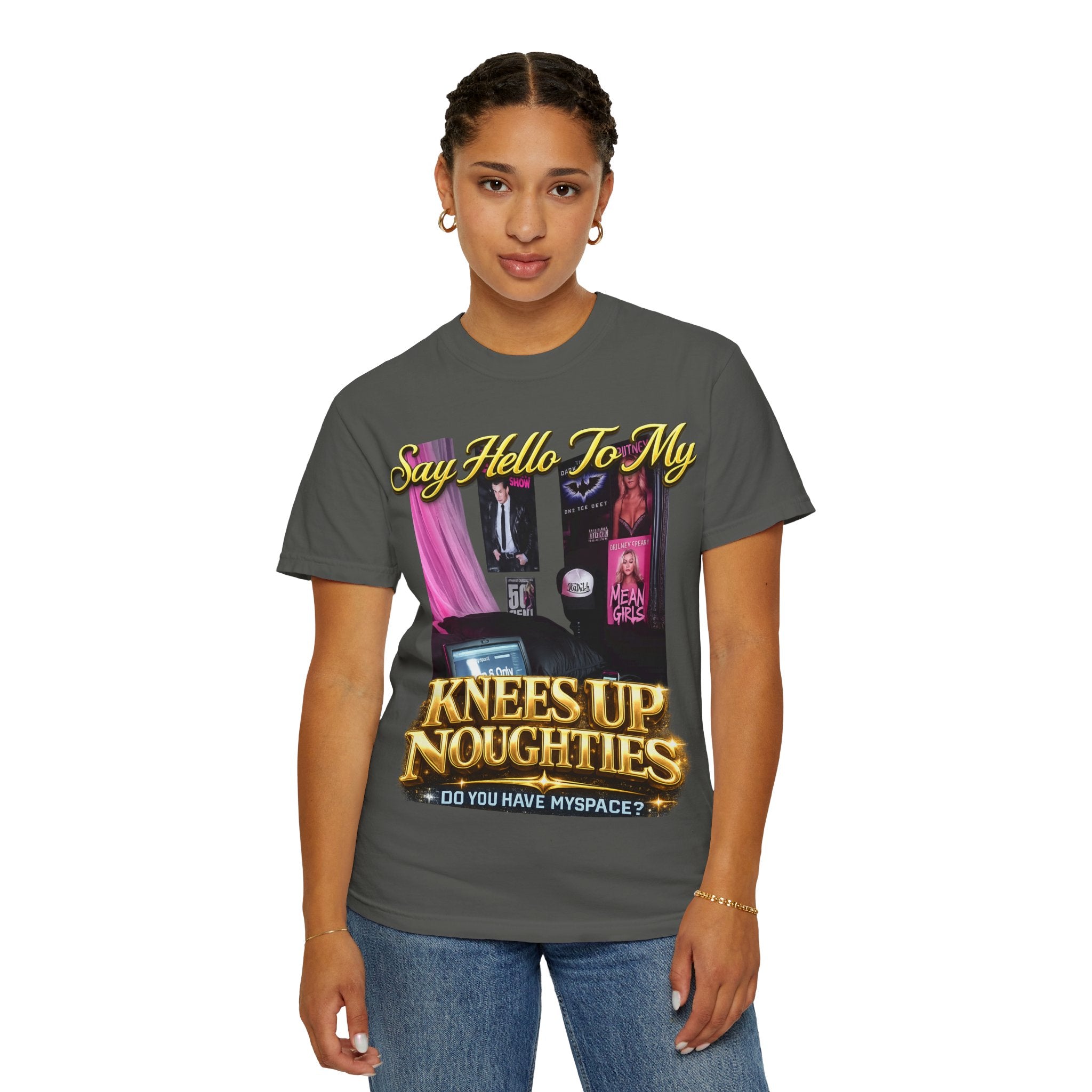 Knees Up Noughties Graphic T-Shirt — Retro MySpace Pop Culture Tee Printify