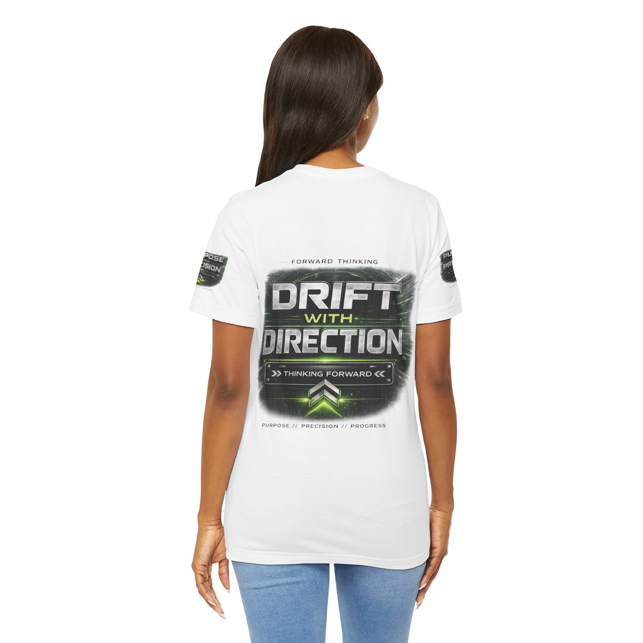 Drift With Direction Graphic Tee — 'Drift with Purpose / Thinking Forward' Racing T-Shirt Printify