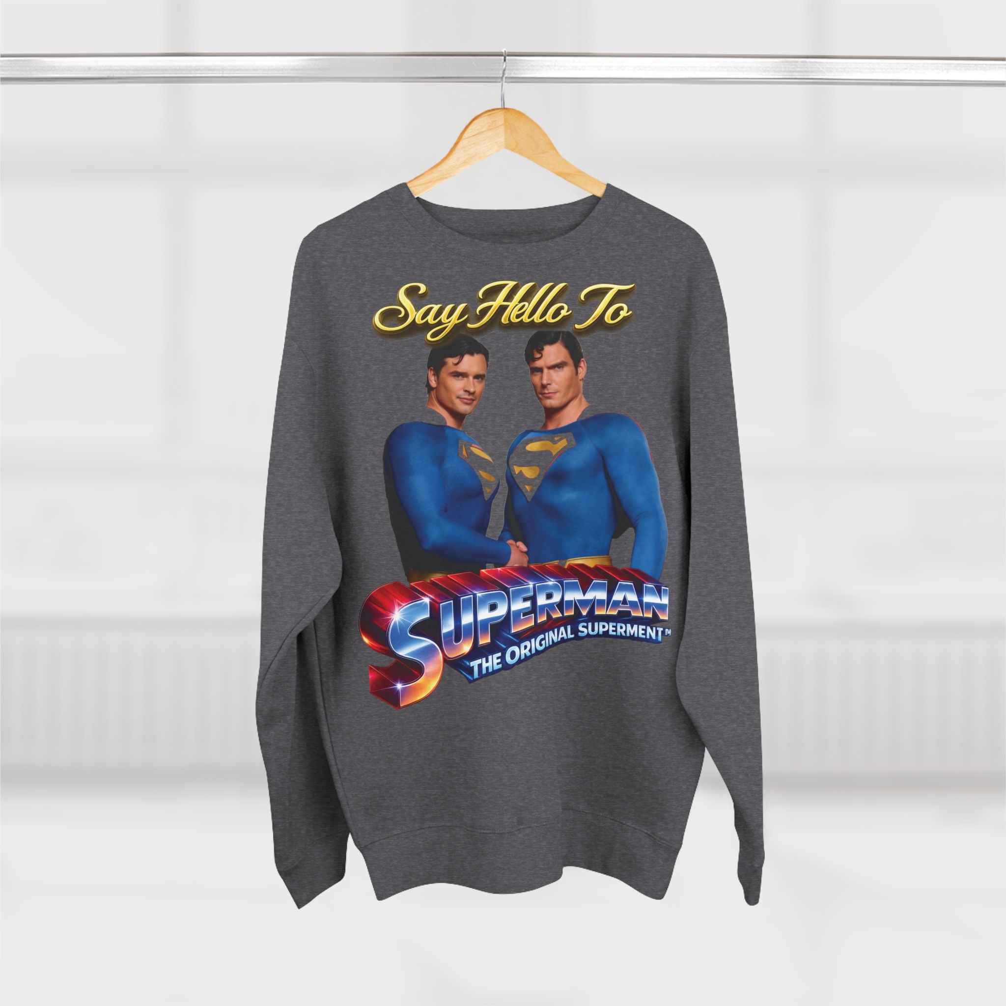 Superman Retro 'Say Hello To' Crewneck Sweatshirt Printify