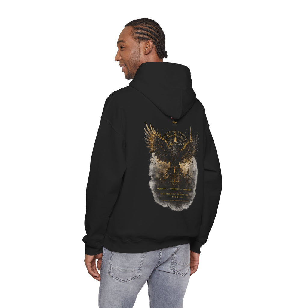 Inspirational Hoodie – “Never Letting Regret Your Past” Motivational City Night Sweatshirt Printify