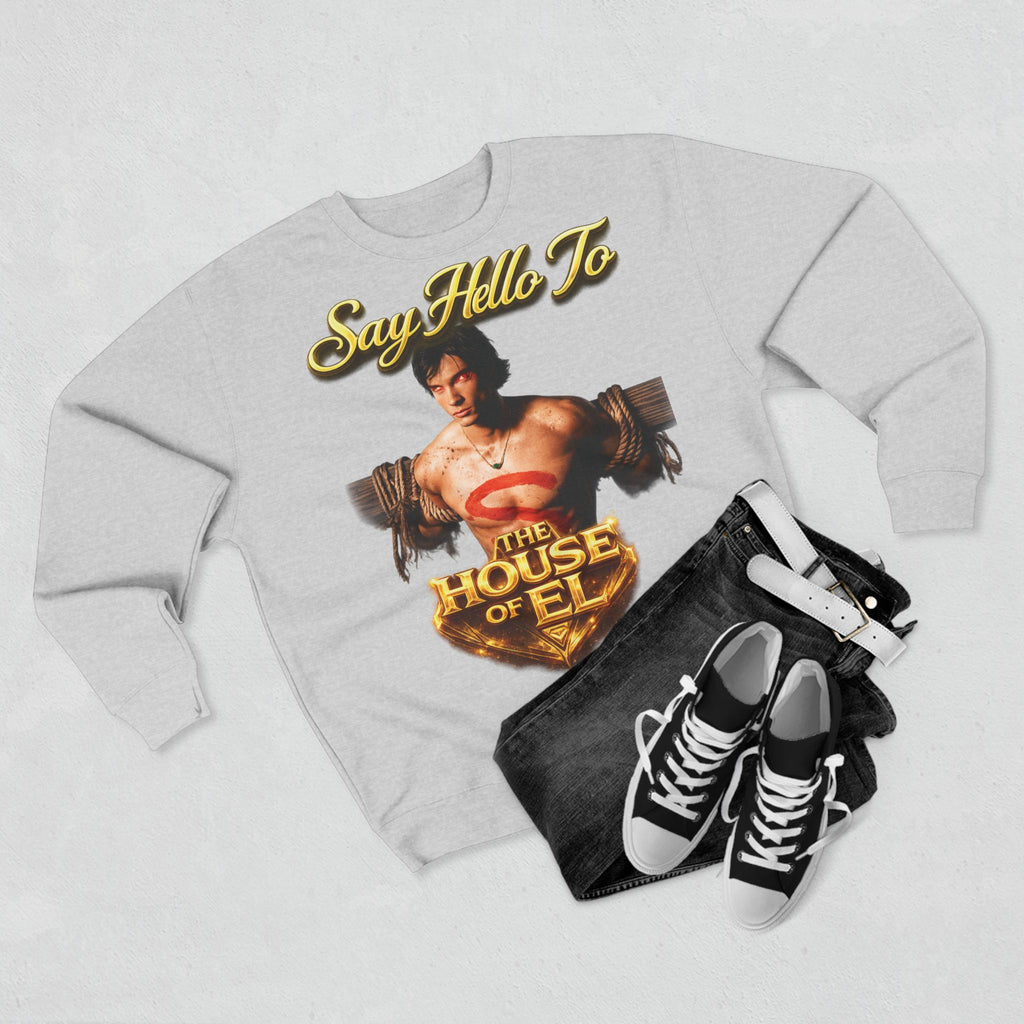Say Hello To The House of El Sweatshirt – Retro Superman Inspired Crewneck Printify