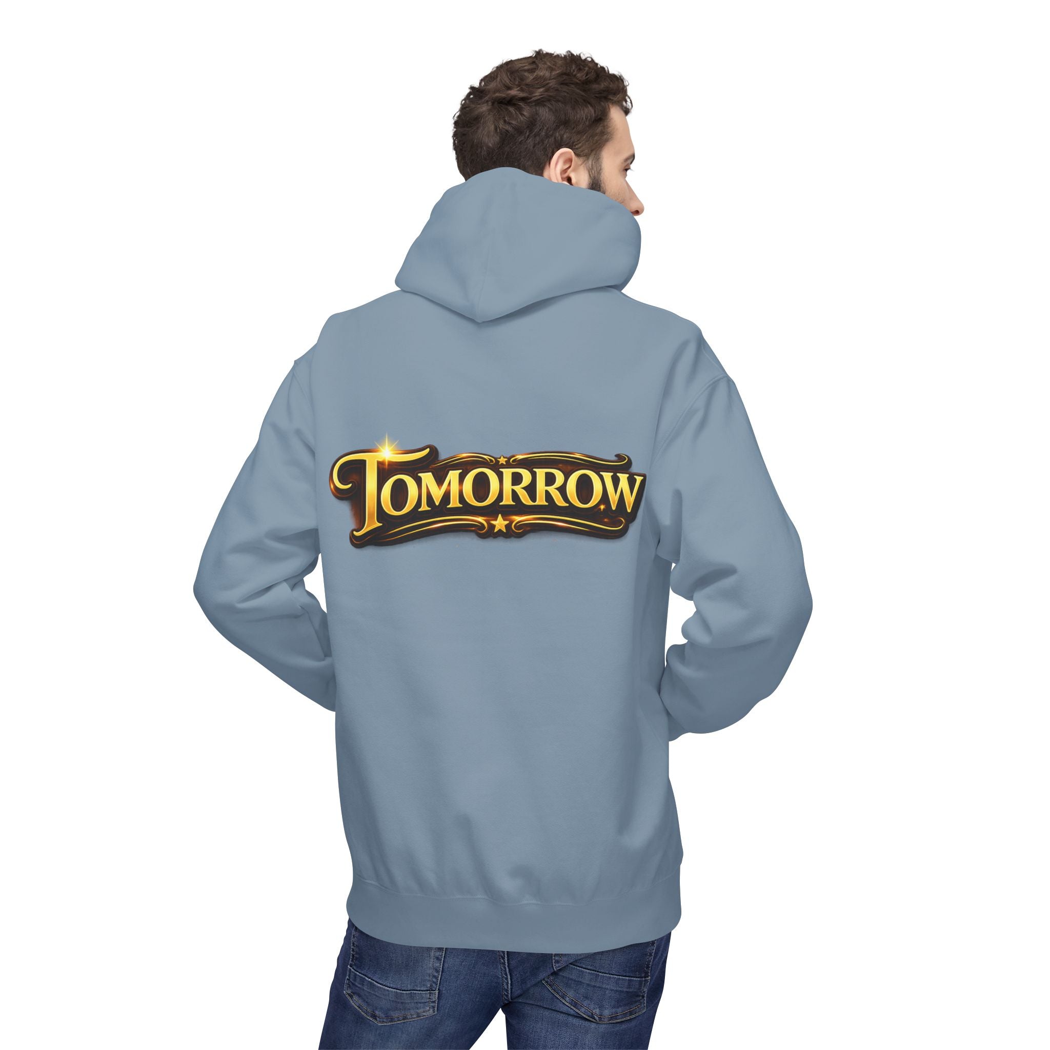 Tomorrow Hoodie — "What's Always Coming But Never Arrives?" Vintage Quote Hoodie Printify