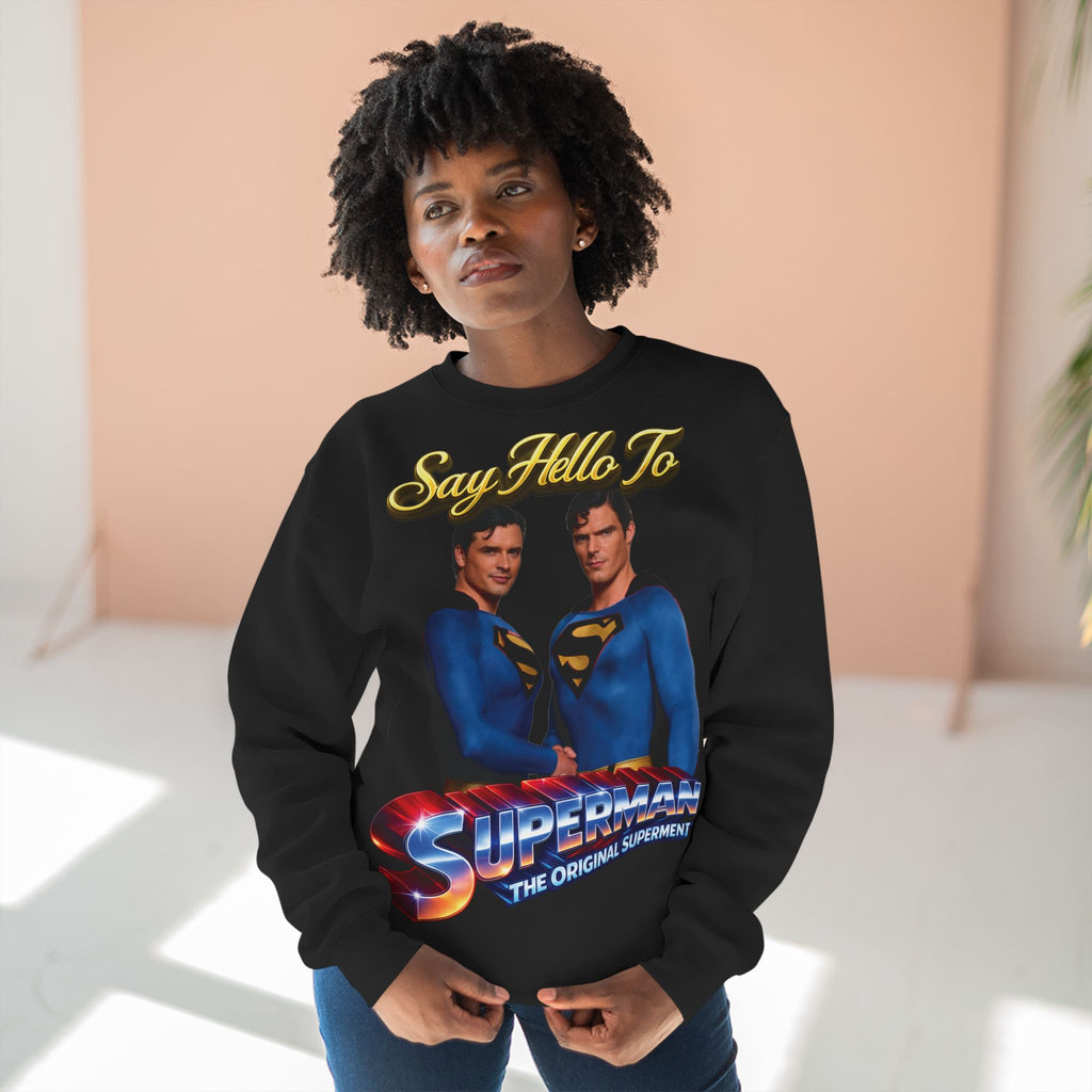 Superman Retro 'Say Hello To' Crewneck Sweatshirt Printify