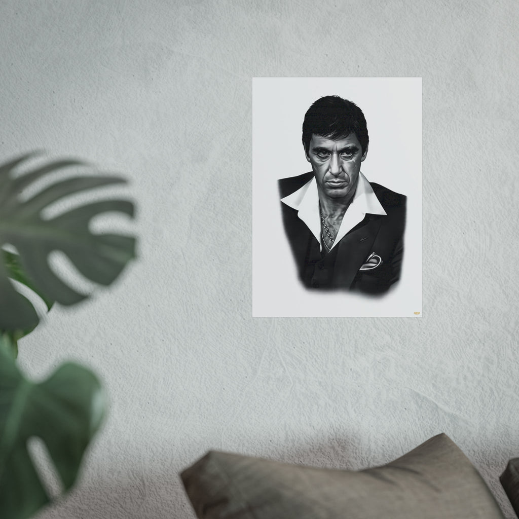 Vintage Noir Portrait Poster — Black & White Fine Art Wall Print Printify