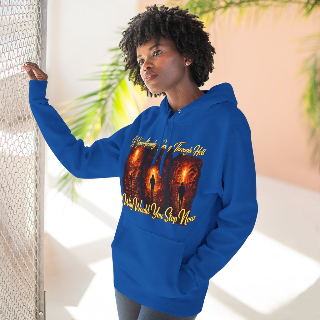 Three-Panel Inspirational Hoodie — "I Was Awakened..." Spiritual Graphic Pullover Printify