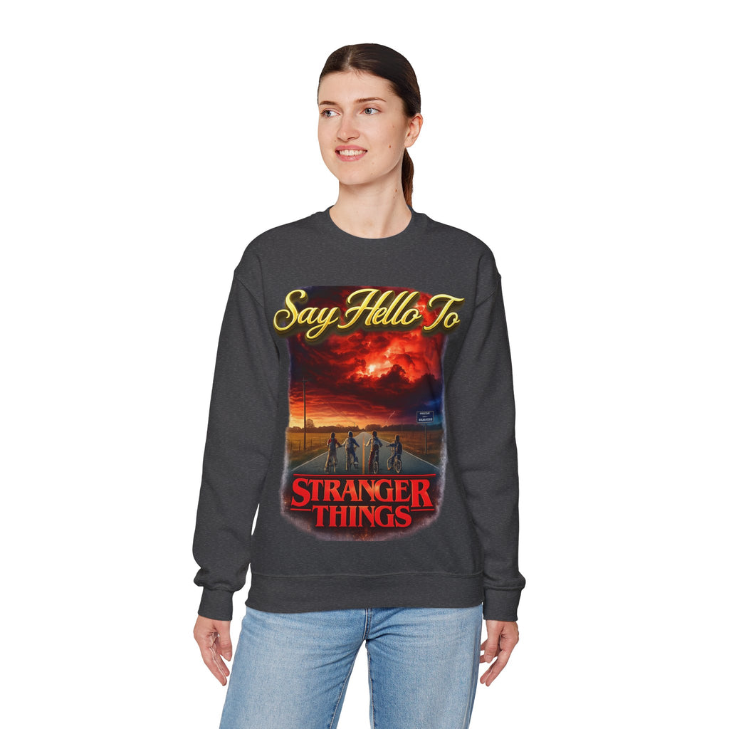Stranger Things "Say Hello To" Crewneck Sweatshirt Printify