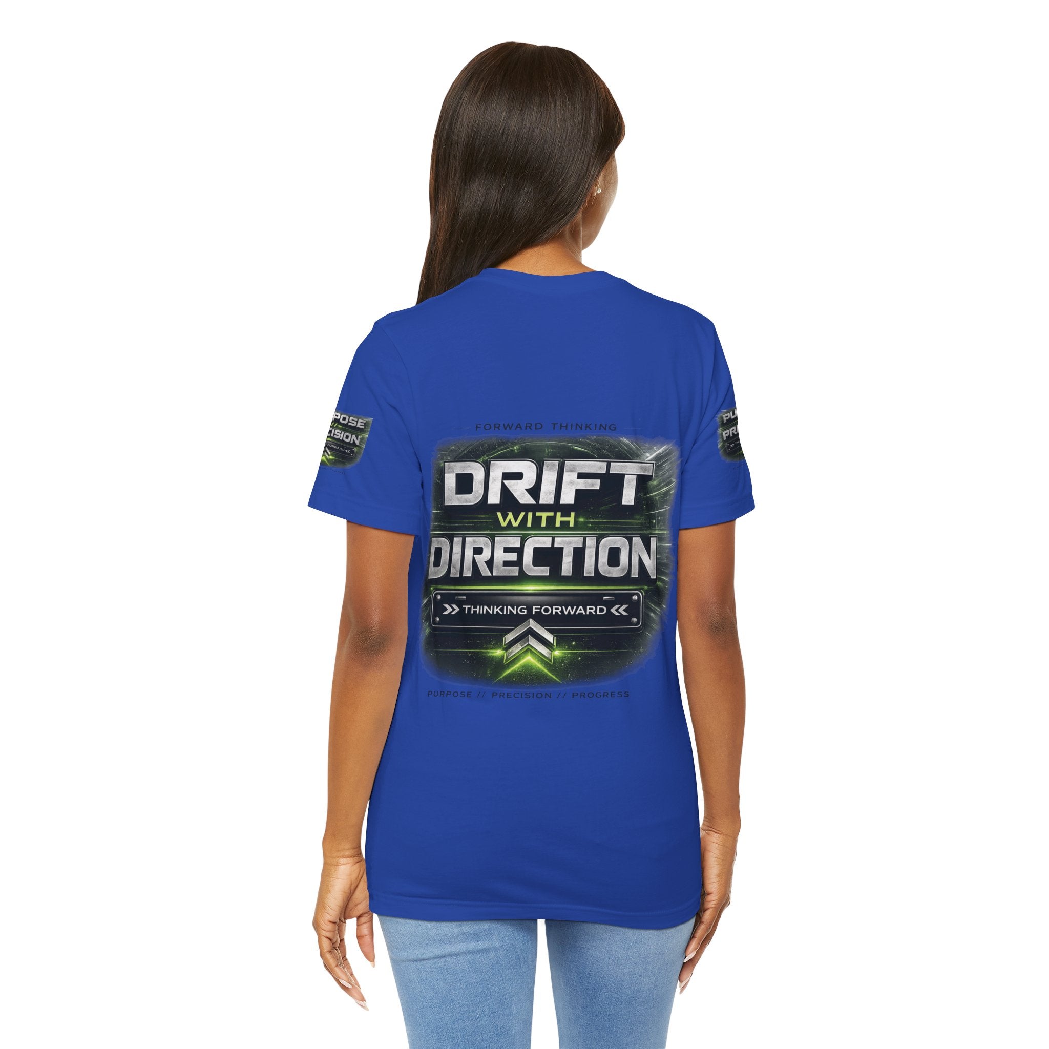 Drift With Direction Graphic Tee — 'Drift with Purpose / Thinking Forward' Racing T-Shirt Printify