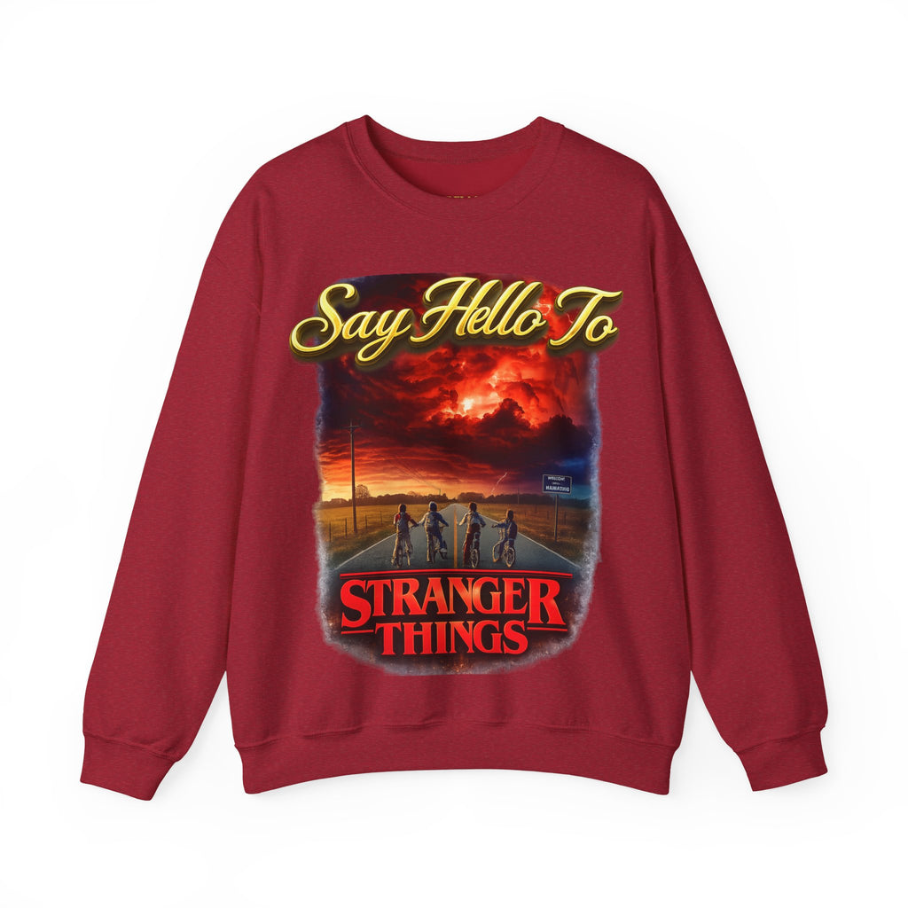 Stranger Things "Say Hello To" Crewneck Sweatshirt Printify