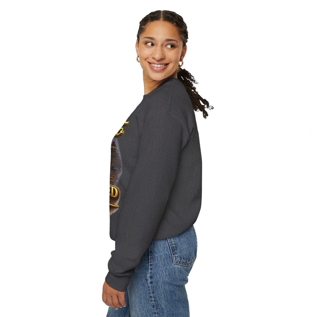 Crewneck Sweatshirt - "Say Hello to That Undesired Fork in the Road" Inspirational Road Trip Design Printify