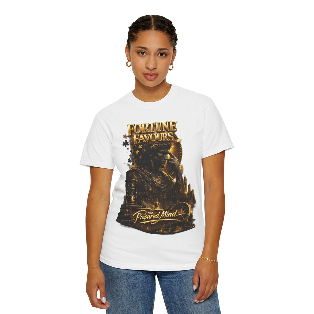 Fortune Favours Prepared Mind T-Shirt — Medieval Knight Graphic Tee Printify