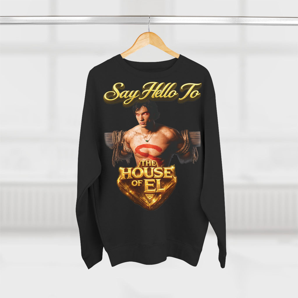 Say Hello To The House of El Sweatshirt – Retro Superman Inspired Crewneck Printify