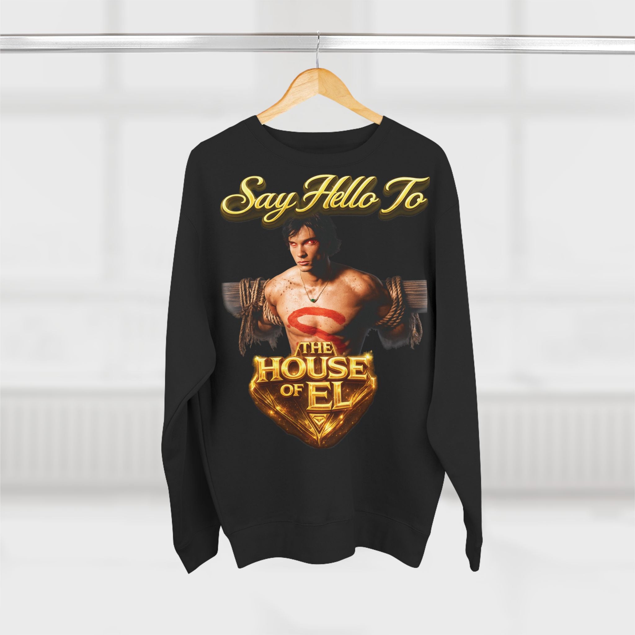 Say Hello To The House of El Sweatshirt – Retro Superman Inspired Crewneck Printify