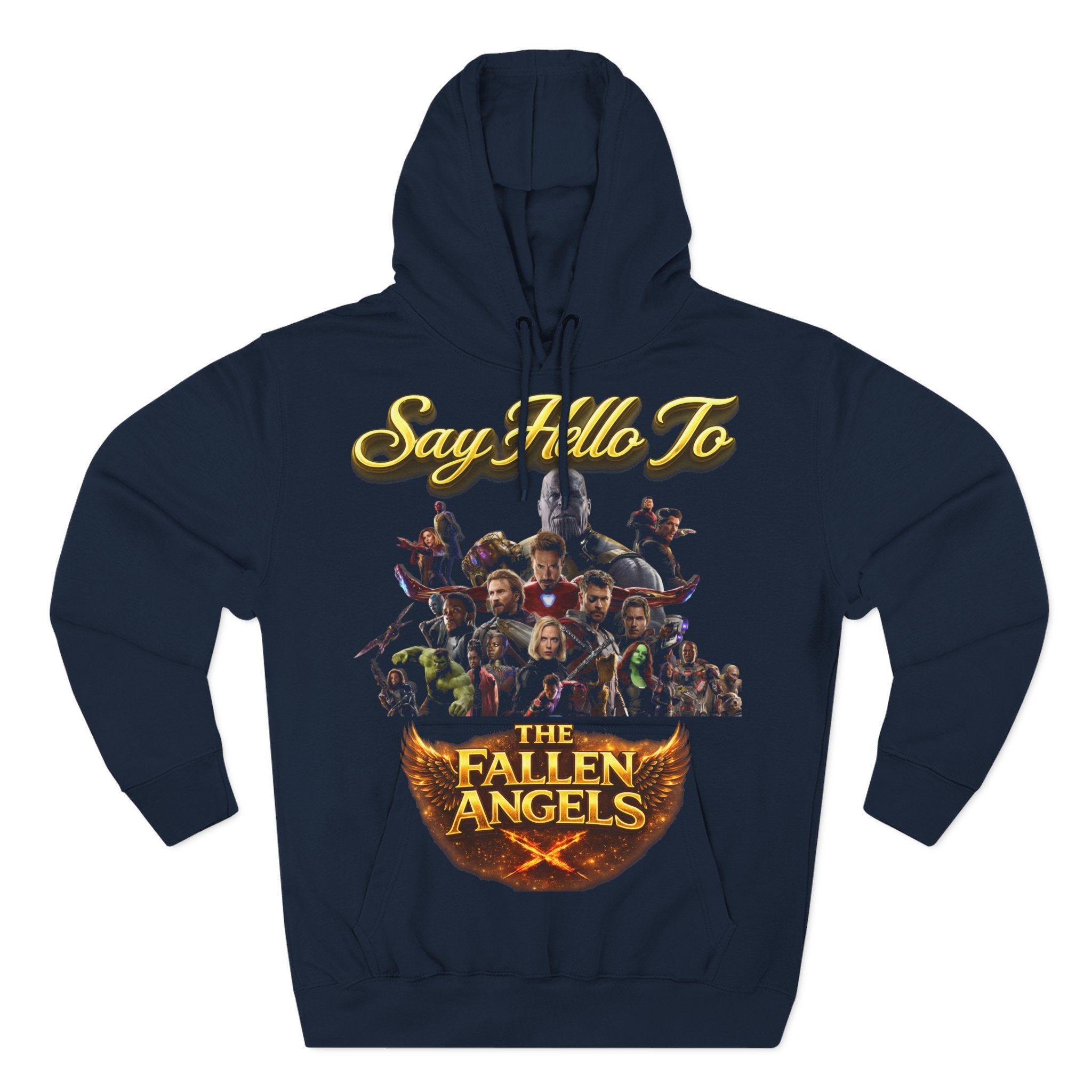Say Hello To The Fallen Angels Hoodie — Three-Panel Fleece Printify