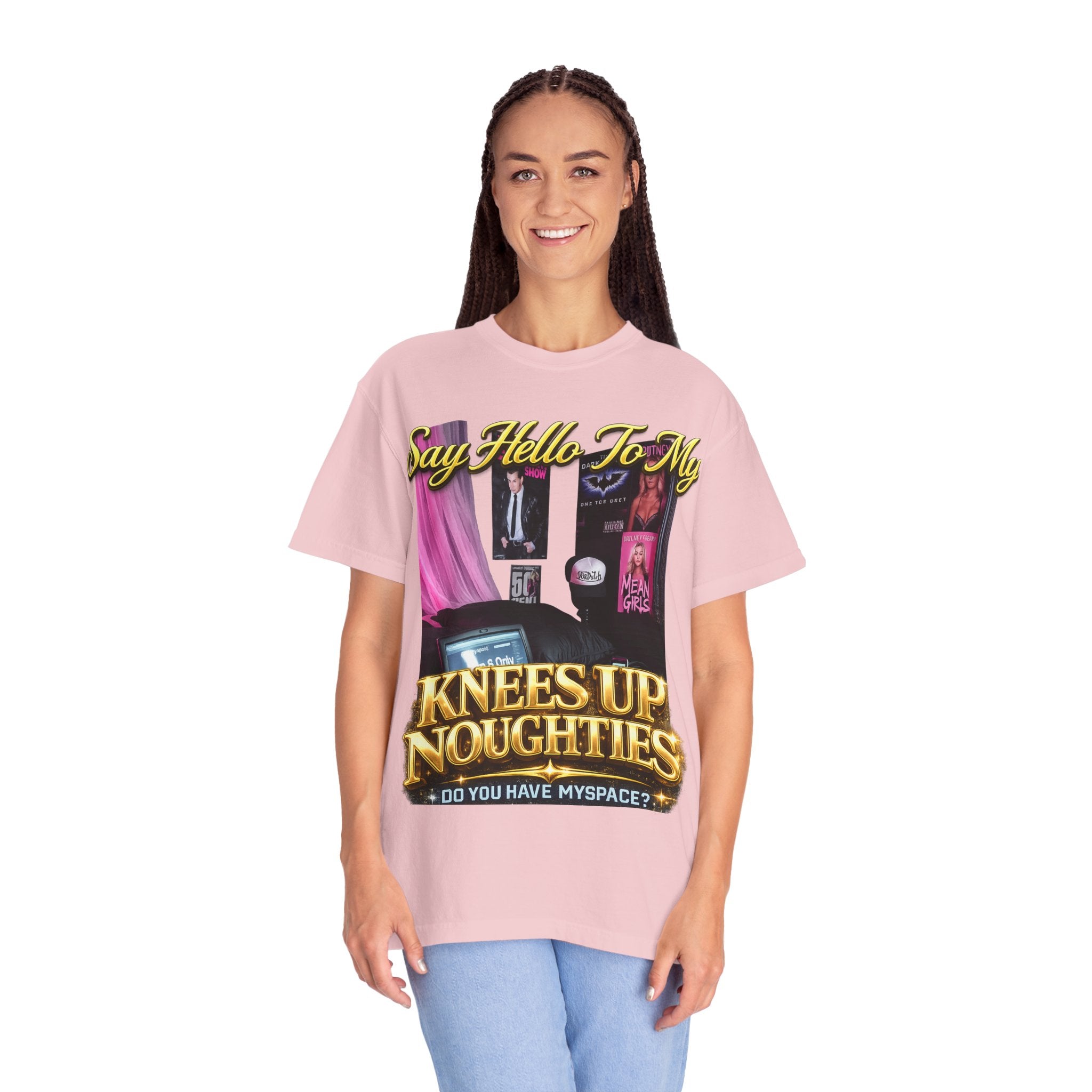 Knees Up Noughties Graphic T-Shirt — Retro MySpace Pop Culture Tee Printify