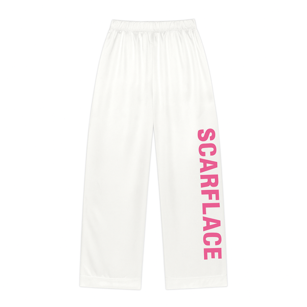 Women's silk Pajama Pants - Scarface Graphic Lounge Sleepwear Printify