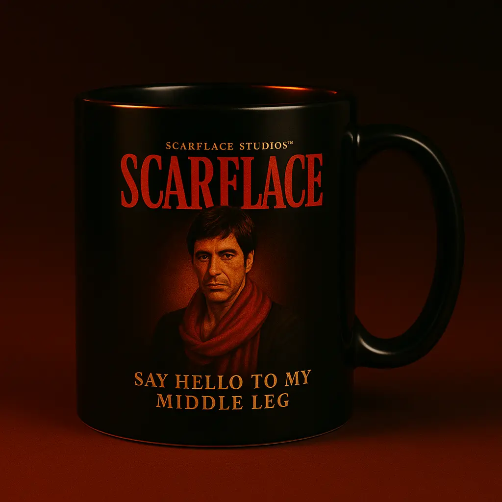 Cinematic Scarflace Mug - Say Hello To My Middle Leg - color options available Scarflace Studios™
